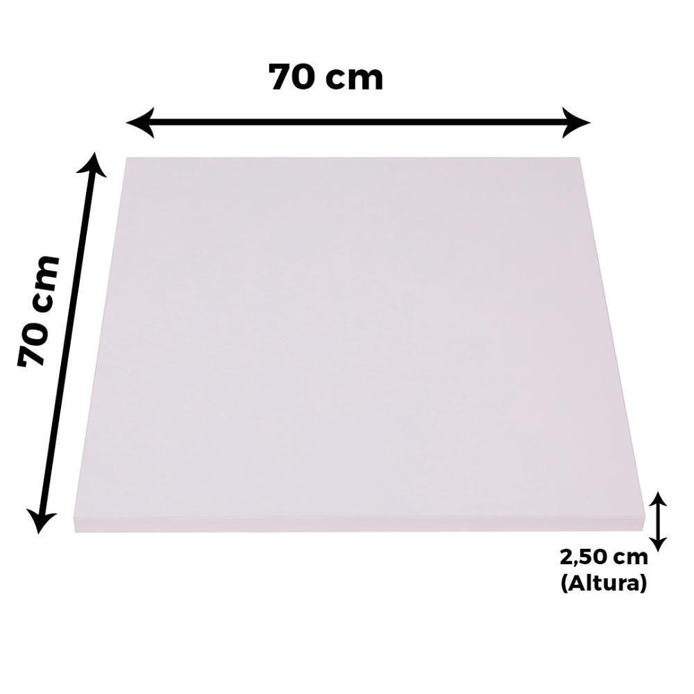 Mesa Zeta Ferro Preto 75 Cm (alt) Disco Redondo Tampo Mdp Quadrado 70 Cm (larg) X 2,50 Cm Alt Branco - 3