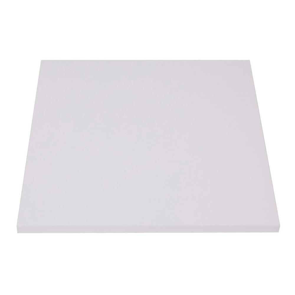 Mesa Zeta Ferro Preto 75 Cm (alt) Disco Redondo Tampo Mdp Quadrado 70 Cm (larg) X 2,50 Cm Alt Branco - 4