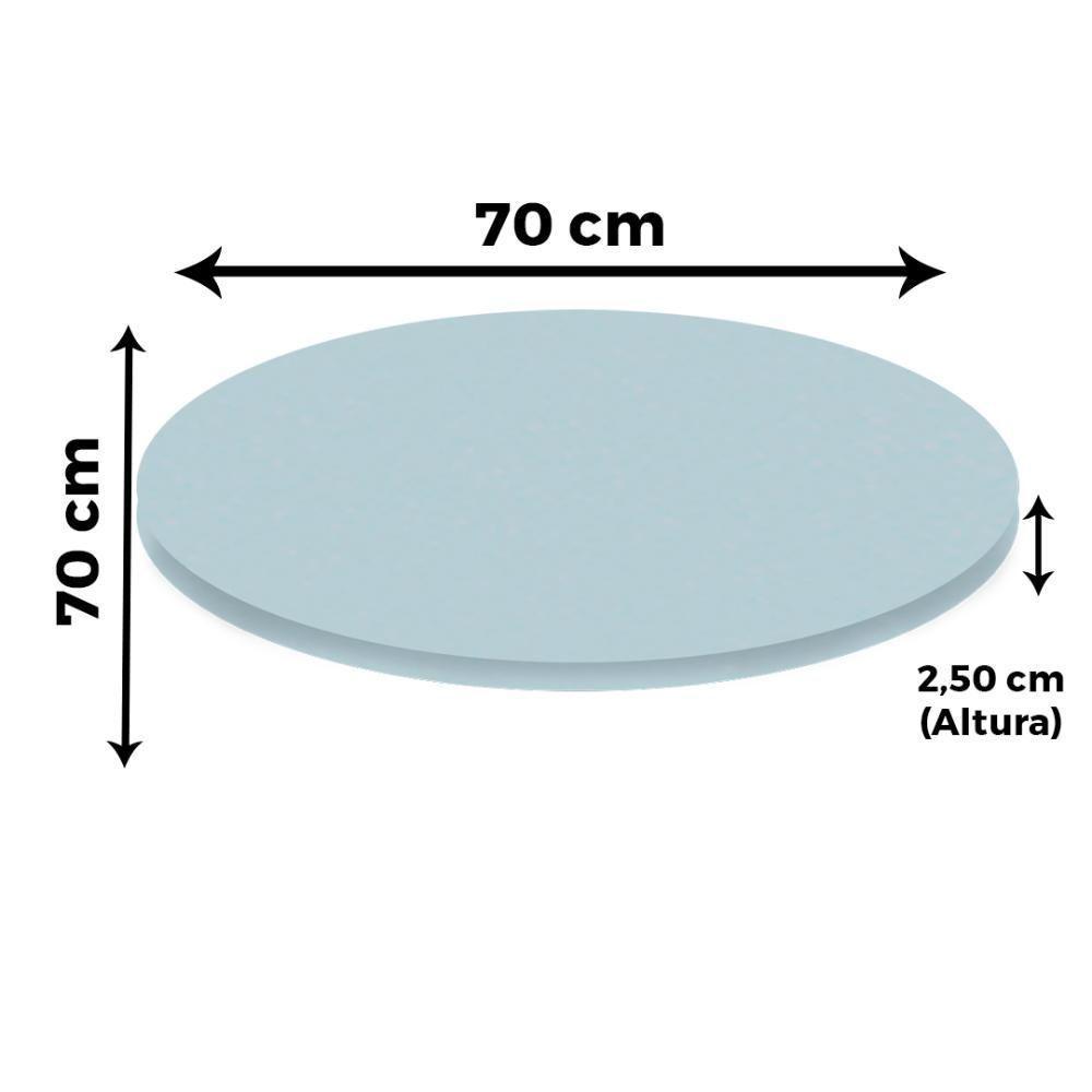 Mesa Zeta Ferro Branco 75 Cm (alt) Disco Redondo Tampo Mdp Redondo 70 Cm (larg) X 2,50 Cm (alt) Cinza - 5