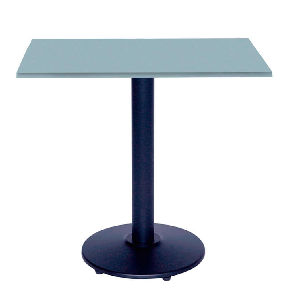 Mesa Zeta Ferro Preto 75 Cm (alt) Disco Redondo Tampo Mdp Quadrado 80 Cm (larg) X 2,5 Cm (alt) Cinza - 1