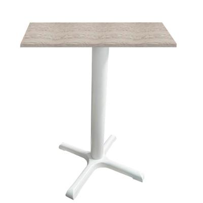 Mesa ômega Ferro Branco 74 Cm (alt) Base X Tampo Mdp Quadrado Castanheira 80cm (larg) X 2,50cm (alt)