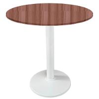 Mesa Zeta Ferro Branco 75 Cm (alt) Disco Redondo Tampo Mdp Redondo 80 Cm (larg) X 2,5 Cm (alt) Walnut - 1