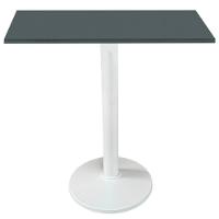 Mesa Zeta Ferro Branco 75 Cm (alt) Disco Redondo Tampo Mdp Quadrado 80 Cm (larg) X 2,5 Cm Alt Grafito - 1
