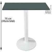 Mesa Zeta Ferro Branco 75 Cm (alt) Disco Redondo Tampo Mdp Quadrado 80 Cm (larg) X 2,5 Cm Alt Grafito - 2