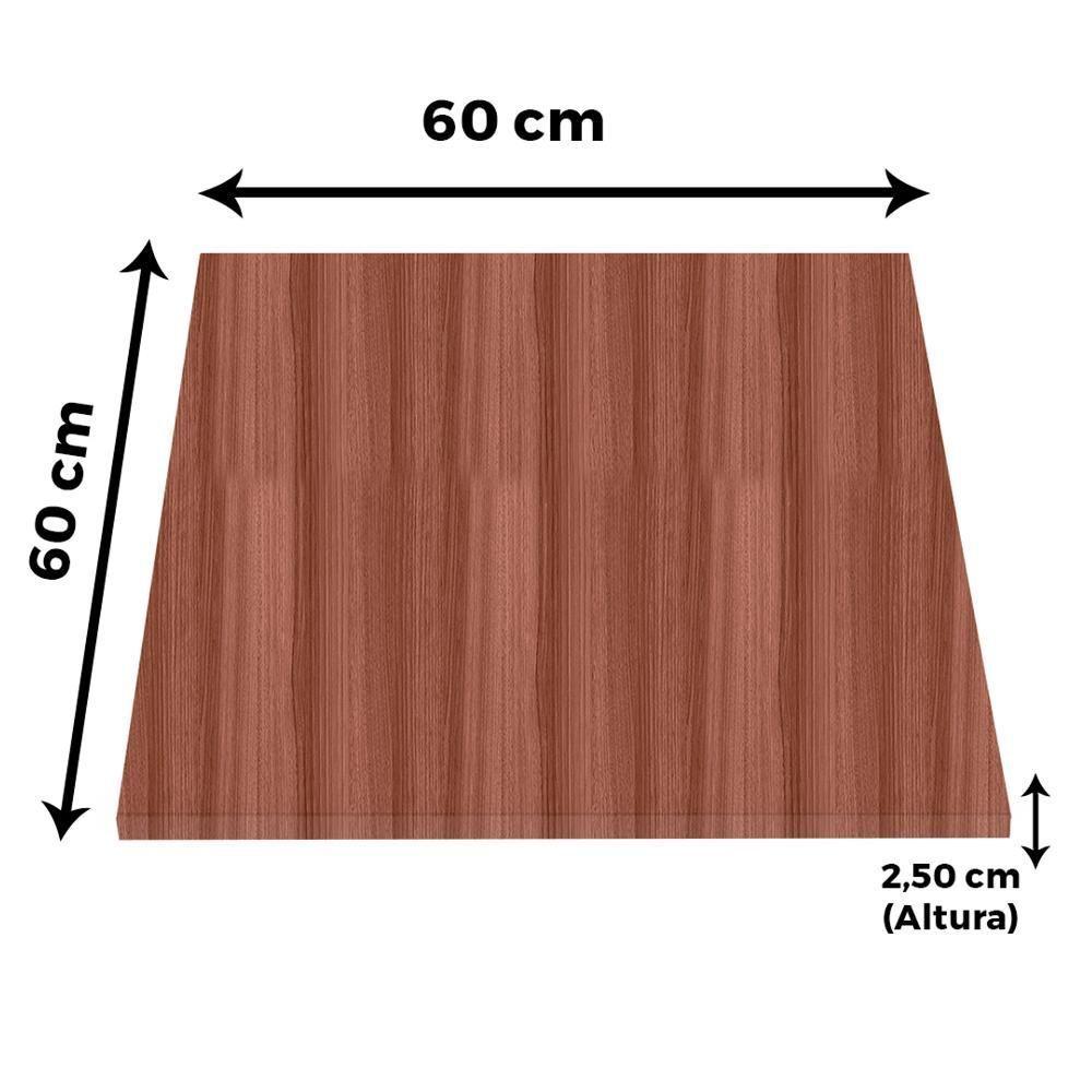 Mesa Zeta Ferro Preto 75 Cm (alt) Disco Redondo Tampo Mdp Quadrado 60 Cm (larg) X 2,50 Cm Alt Walnut - 4