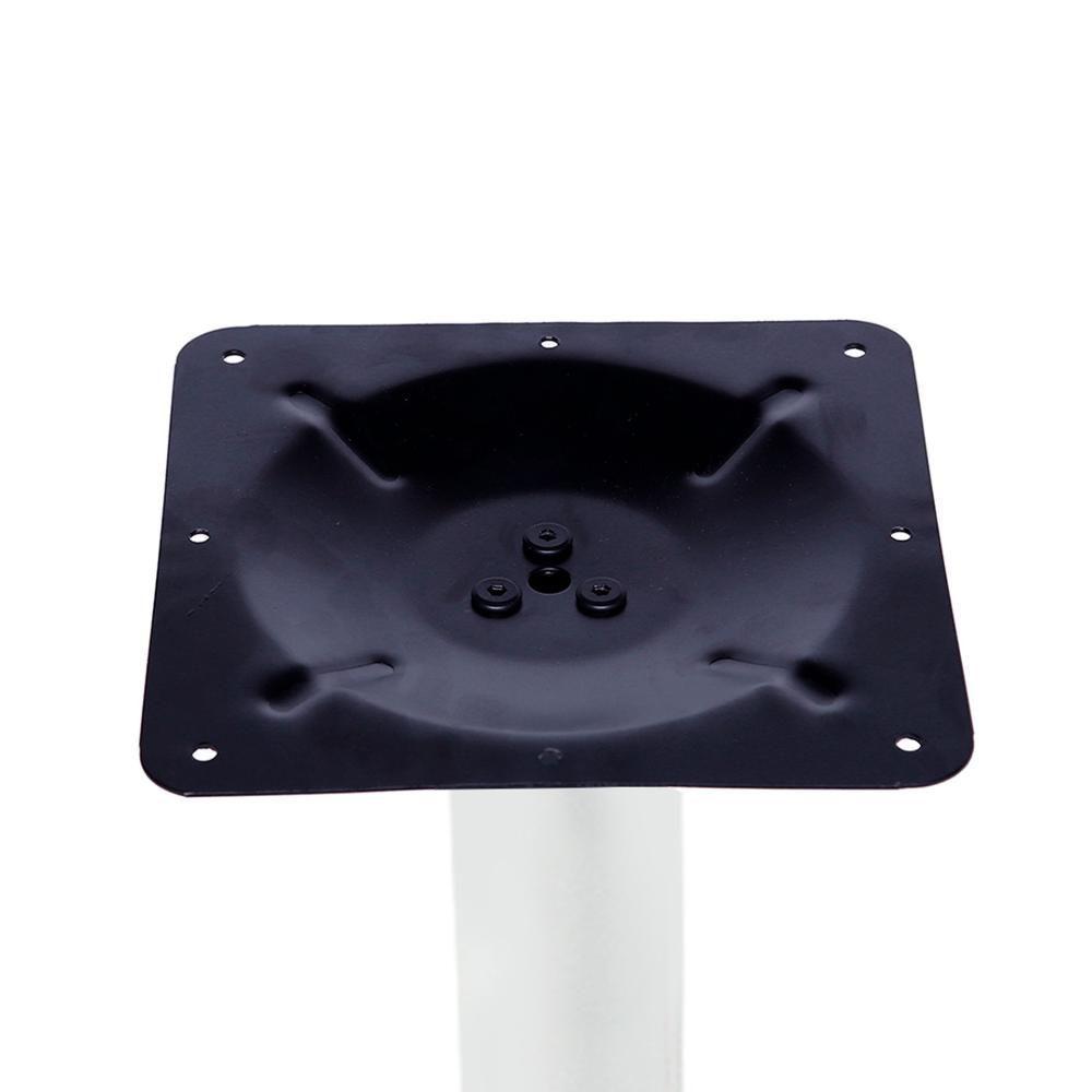 Mesa Zeta Ferro Branco 75 Cm Alt Disco Redondo Tampo Mdp Quadrado 80 Cm Larg X 2,5 Cm Alt Castanheira - 6