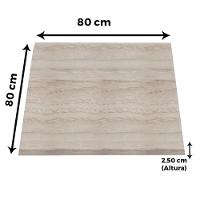 Mesa Zeta Ferro Branco 75 Cm Alt Disco Redondo Tampo Mdp Quadrado 80 Cm Larg X 2,5 Cm Alt Castanheira - 3