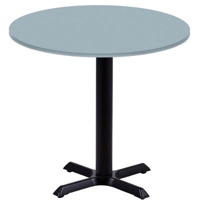 Mesa ômega Ferro Preto 74 Cm (alt) Base Em X Tampo Mdp Redondo 80 Cm (larg) X 2,50 Cm (alt) Cinza