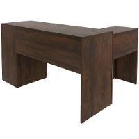 Mesa De Canto Para Escritório Em L Angular Com 3 Gavetas Rústico - 8