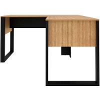 Mesa De Canto Para Escritório Em L Mdp Amêndoa/preto - 8