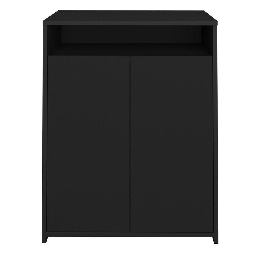 Balcão Para Escritório 2 Portas Com Nicho Cole Preto - 4