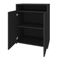 Balcão Para Escritório 2 Portas Com Nicho Cole Preto - 2