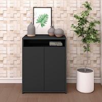 Balcão Para Escritório 2 Portas Com Nicho Cole Preto - 5