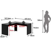 Mesa De Canto Para Escritório Em L Angular Mdp Preto