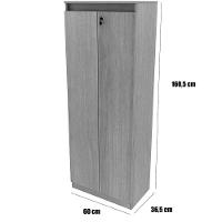 Armário Alto Para Escritório 2 Portas Com Chave Amêndoa/preto - 3