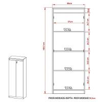 Armário Alto Para Escritório 2 Portas Com Chave Amêndoa/preto - 5