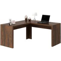 Mesa De Canto Para Escritório Em L Angular Mdp Rústico - 1