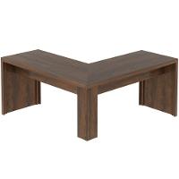 Mesa De Canto Para Escritório Em L Angular Mdp Rústico - 6