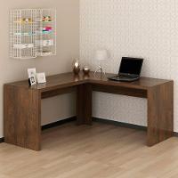 Mesa De Canto Para Escritório Em L Angular Mdp Rústico - 8