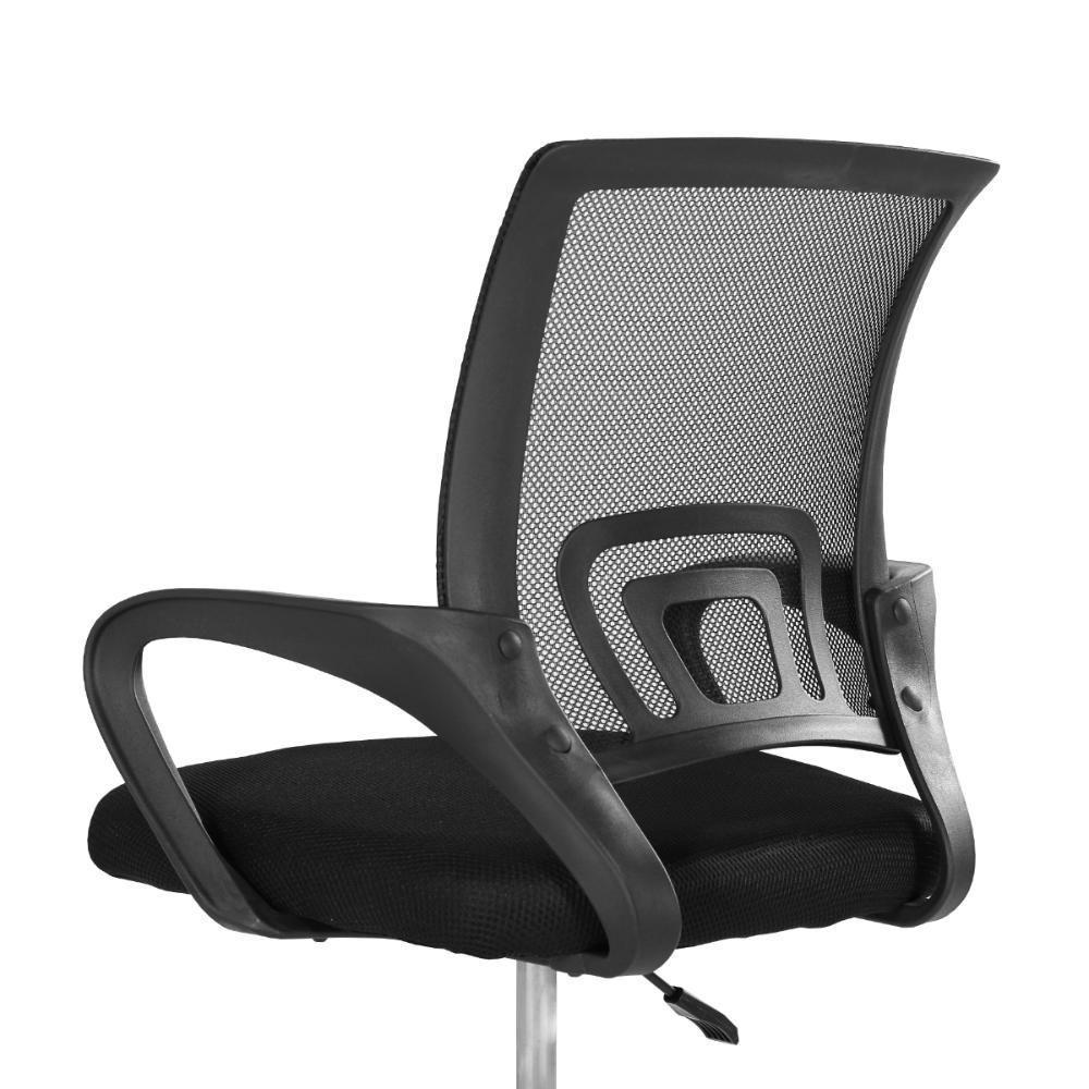 Kit 8 Cadeiras Secretária Office Base Giratória Em Tela Mesh - Preto - 8