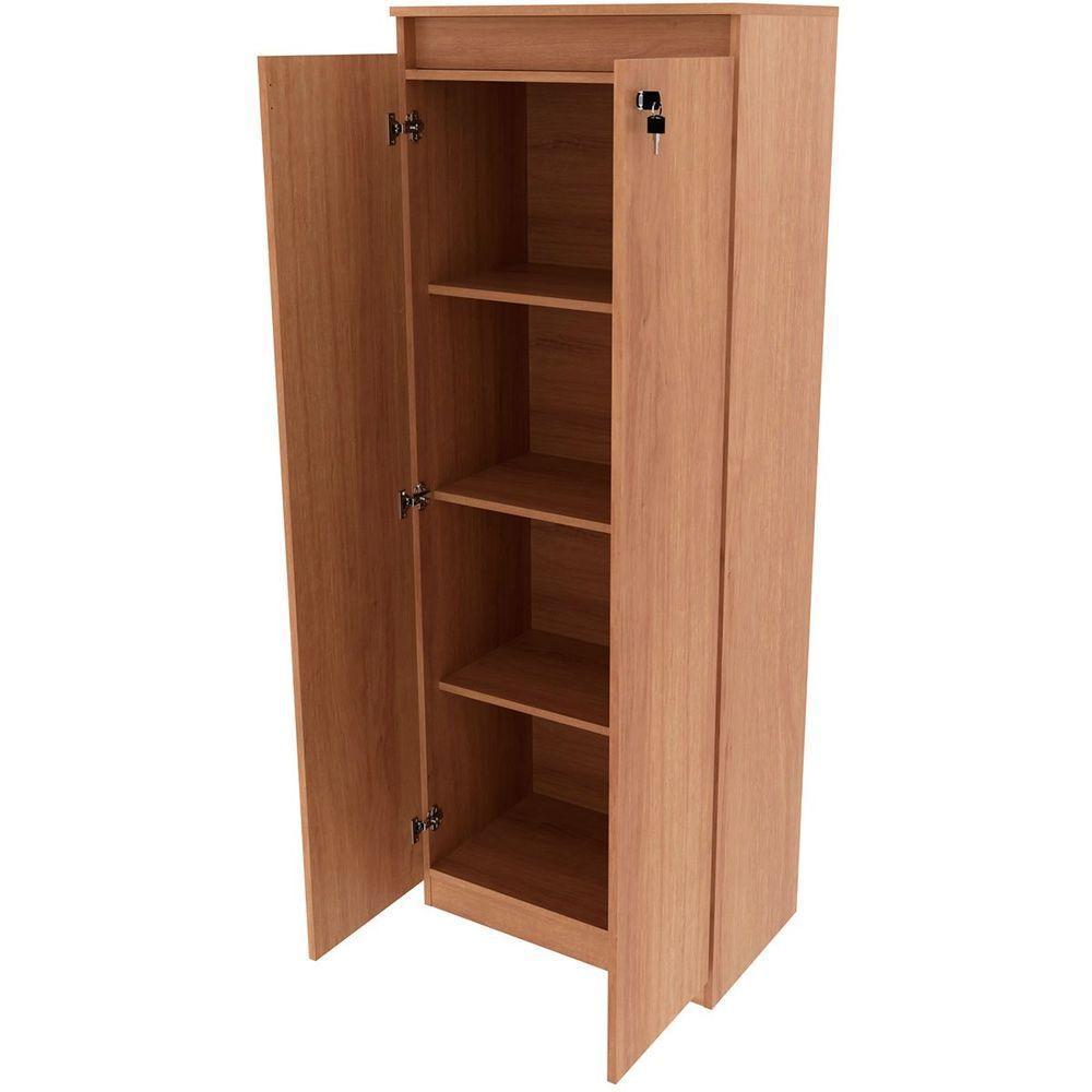 Armário Alto Para Escritório 2 Portas Com Chave Amêndoa - 2