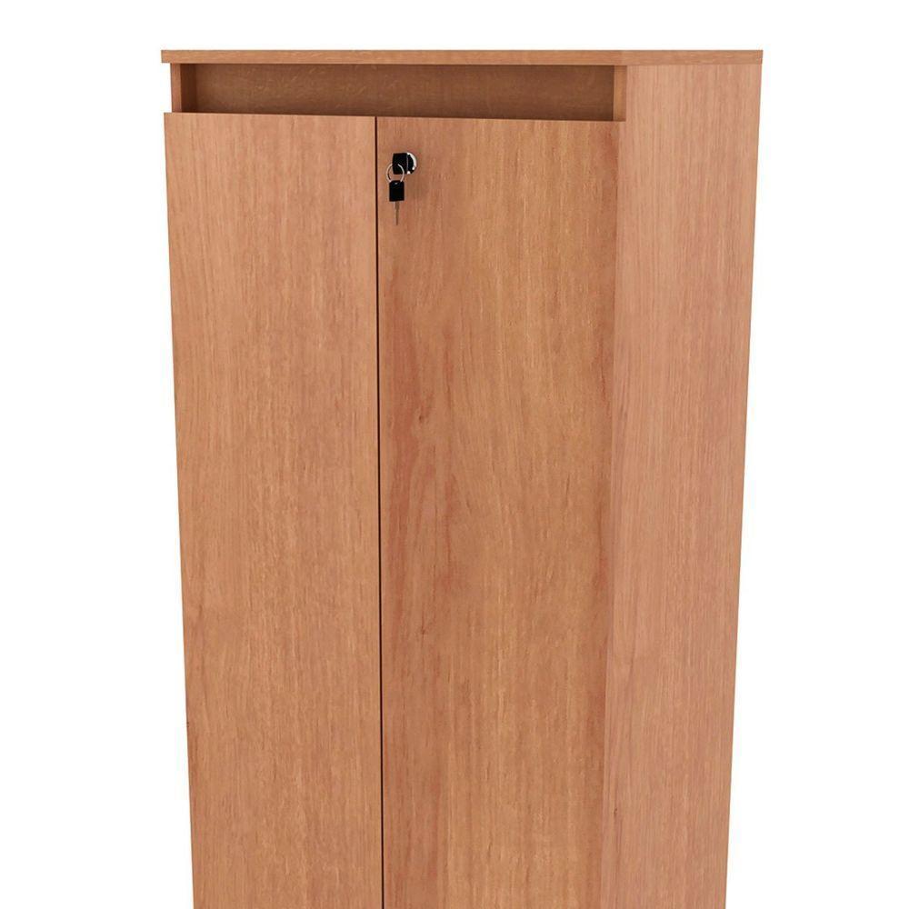 Armário Alto Para Escritório 2 Portas Com Chave Amêndoa - 6