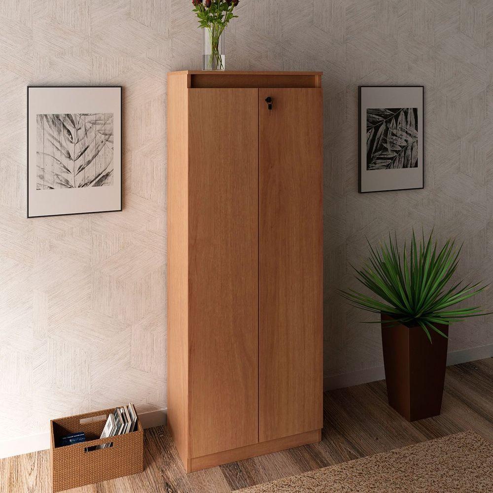 Armário Alto Para Escritório 2 Portas Com Chave Amêndoa - 7