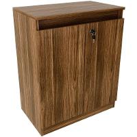 Balcão Para Escritório 2 Portas Com Chave Pequeno Nogal - 1