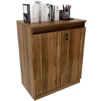 Balcão Para Escritório 2 Portas Com Chave Pequeno Nogal - 6