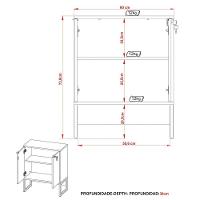 Balcão Para Escritório 2 Portas Com Chave Pequeno Amêndoa/preto - 5