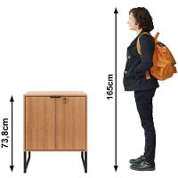 Balcão Para Escritório 2 Portas Com Chave Pequeno Amêndoa/preto - 6