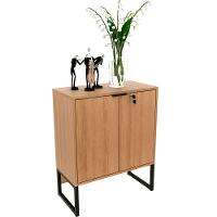 Balcão Para Escritório 2 Portas Com Chave Pequeno Amêndoa/preto - 10