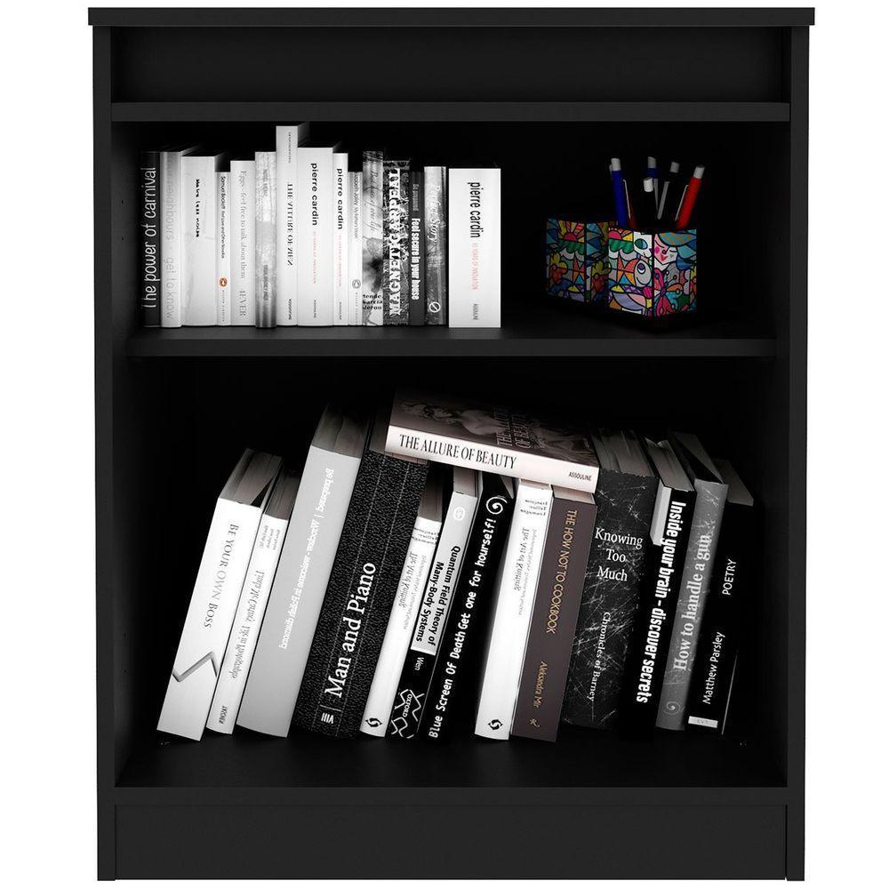 Balcão Para Escritório 2 Portas Com Chave Pequeno Preto - 4