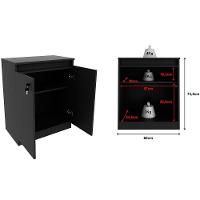 Balcão Para Escritório 2 Portas Com Chave Pequeno Preto - 7