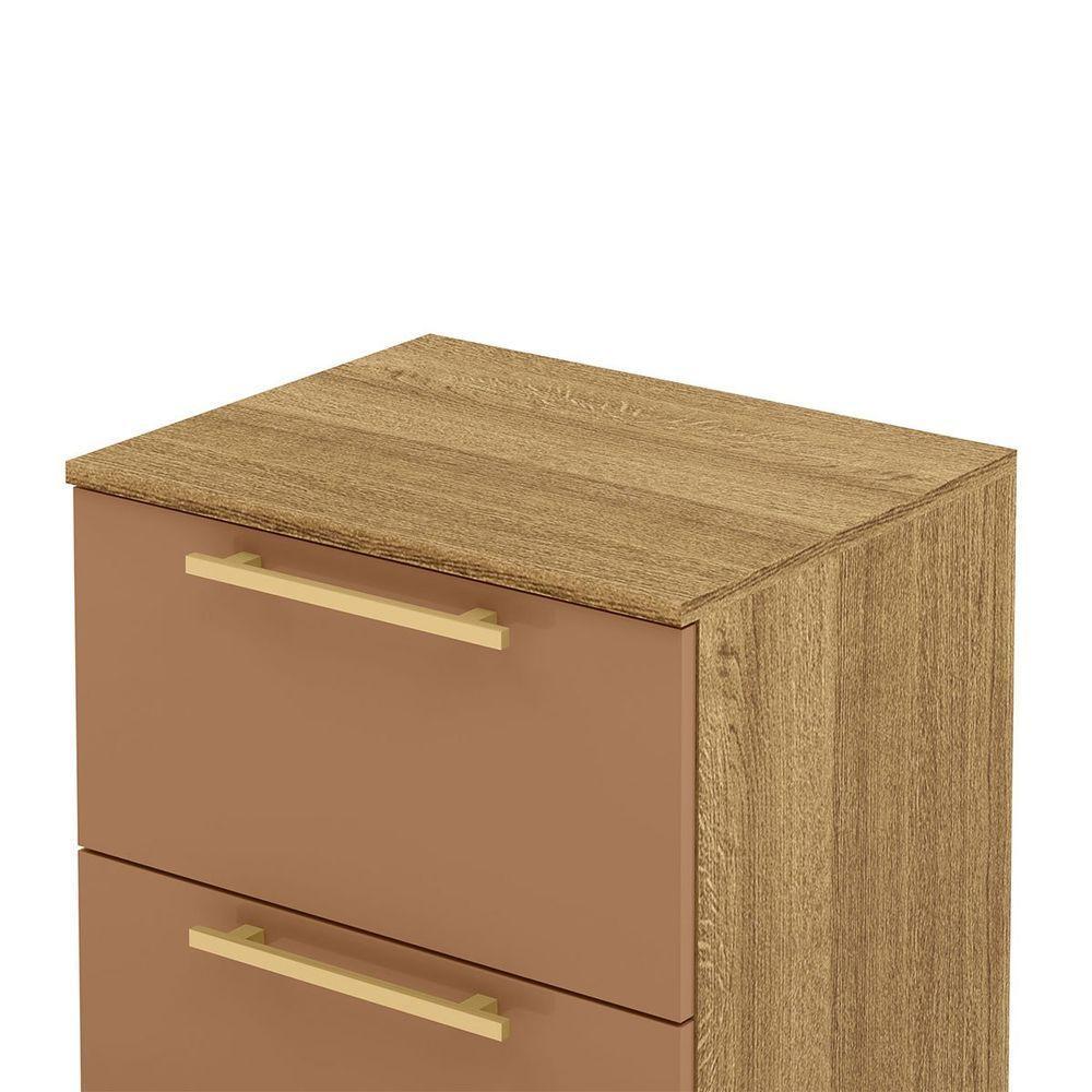 Kit 2 Mesas De Cabeceira 2 Gavetas Mdp Debai Nature/camarim - 7