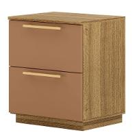 Kit 2 Mesas De Cabeceira 2 Gavetas Mdp Debai Nature/camarim - 2