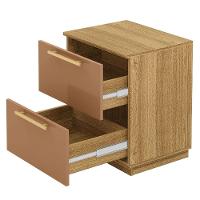Kit 2 Mesas De Cabeceira 2 Gavetas Mdp Debai Nature/camarim - 3