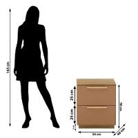 Kit 2 Mesas De Cabeceira 2 Gavetas Mdp Debai Nature/camarim