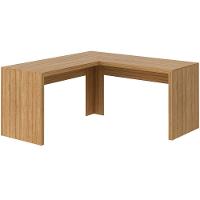 Mesa De Canto Para Escritório Em L Angular Mdp Amêndoa - 5