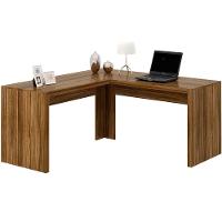 Mesa De Canto Para Escritório Em L Angular Mdp Nogal - 1