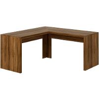 Mesa De Canto Para Escritório Em L Angular Mdp Nogal - 5