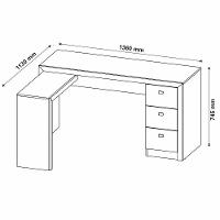 Mesa De Canto Para Escritório Em L Angular Com 3 Gavetas Nogal - 3