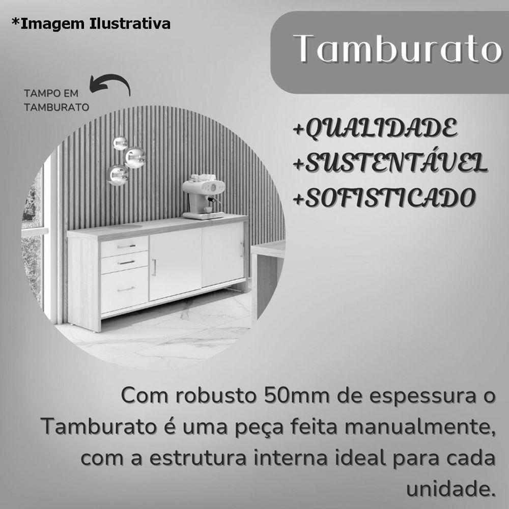 Balcão Para Escritório 2 Portas 3 Gavetas Com Chave Grande Nogal/preto - 4