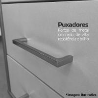 Balcão Para Escritório 2 Portas 3 Gavetas Com Chave Grande Nogal/preto - 7