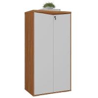 Armário Para Escritório 2 Portas Com Chave 3 Prateleiras Branco/freijó - 1