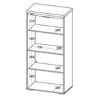 Armário Para Escritório 2 Portas Com Chave 3 Prateleiras Branco/freijó