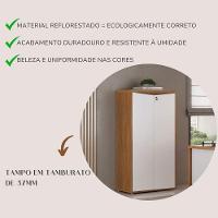 Armário Para Escritório 2 Portas Com Chave 3 Prateleiras Branco/freijó - 7