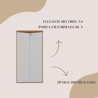 Armário Para Escritório 2 Portas Com Chave 3 Prateleiras Branco/freijó - 8