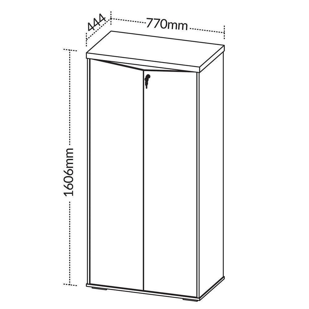 Armário Para Escritório 2 Portas Com Chave 3 Prateleiras Nogal/preto - 3
