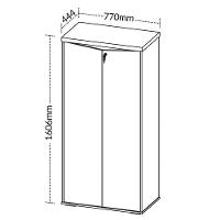 Armário Para Escritório 2 Portas Com Chave 3 Prateleiras Nogal/preto - 3